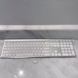 Macally USB Slim Desktop Laptop Keyboard Metallic White